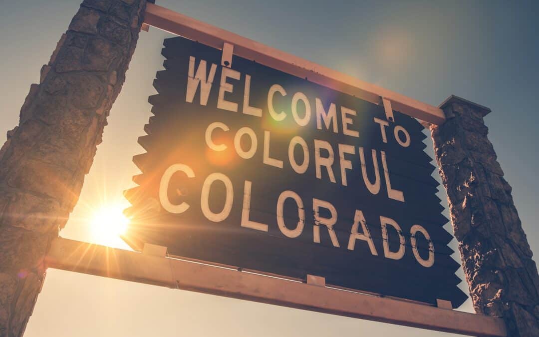 Welcome in Colorado State Entrance Wooden Welcome Sign. Colorado United States.